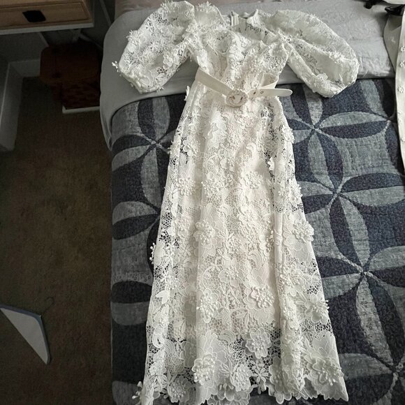 Zimmermann Halliday belted recycled-guipure lace midi dress - Picture 7 of 8